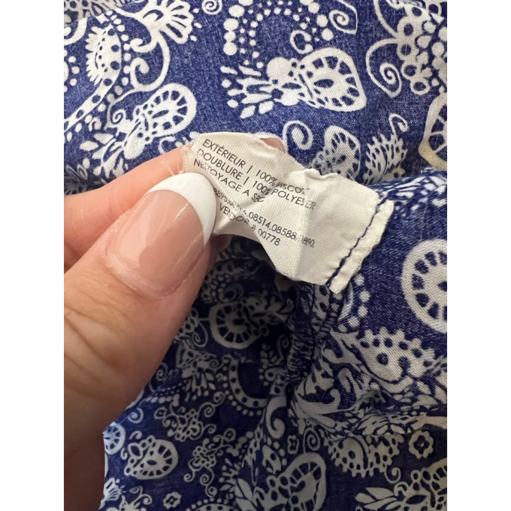 Club Monaco XS Blue Paisley Maxi Dress Spaghetti Strap Boho Resort Vacation - Picture 12 of 12